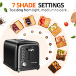 RAMJOY Toaster 2 Slice Black