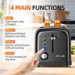 RAMJOY Toaster 2 Slice Black