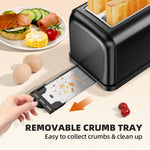 RAMJOY Toaster 2 Slice Black