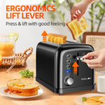 RAMJOY Toaster 2 Slice Black